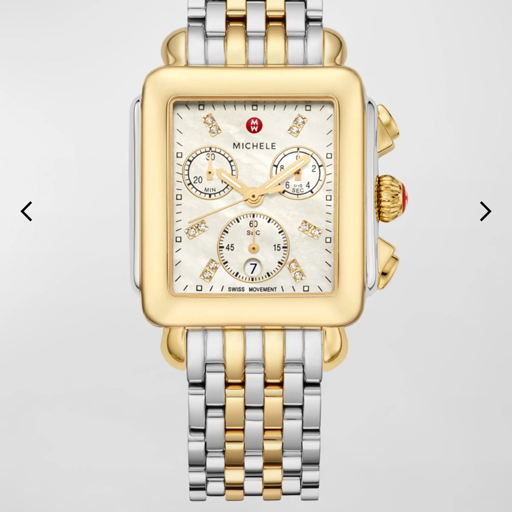Michele Deco 18 two-tone diamond detail watch - Picture 2 of 8